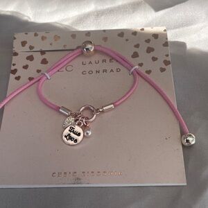 LC pink Heart Adjustable Bracelet